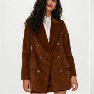 Aritzia Wilfred Margaux Corduroy Blazer Terrazzo Brown